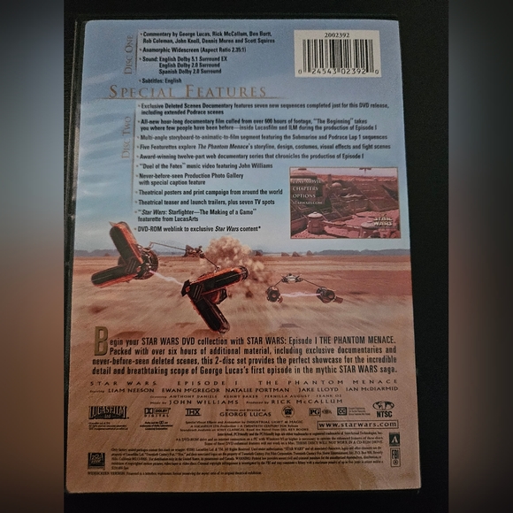 STAR WARS 1: 2 DISC SET.  STAR WARS 2: 2 DISC SET. Pre-owned. (4 discs) - Picture 3 of 5